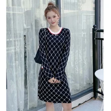 4 PCS Wholesale Women Knitted dress Autumn Winter Long Sleeve dress new stylish sweater long dree