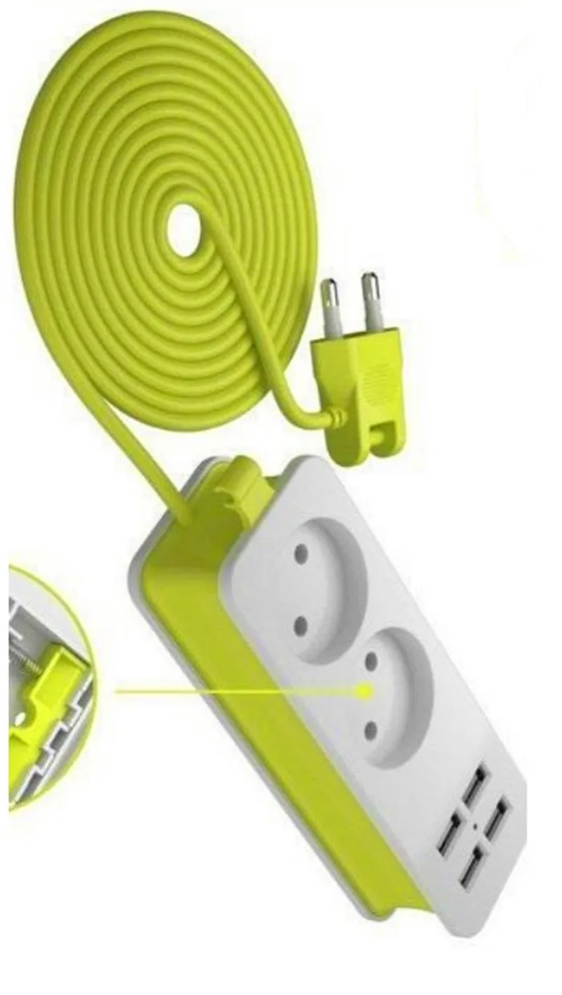 4USB+ 1/2/3 Европейский розетки зарядки Пособия по немецкому языку Европа штекер переходник для розетки путешествия Портативный круглая пробка Соединительная плата