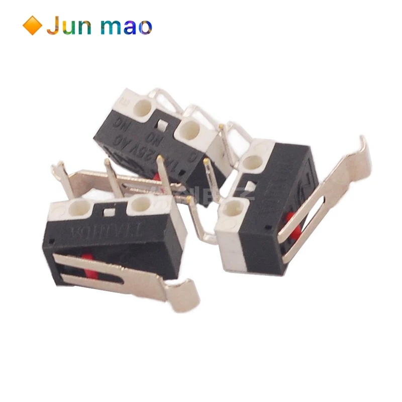 10PCS 마우스 사이드 키 마이크로 스위치 벤딩 핸들이있는 3 개의 다리 굽힘 발, 부드럽게 여행 스위치 3A / 125VAC 오른쪽 터치