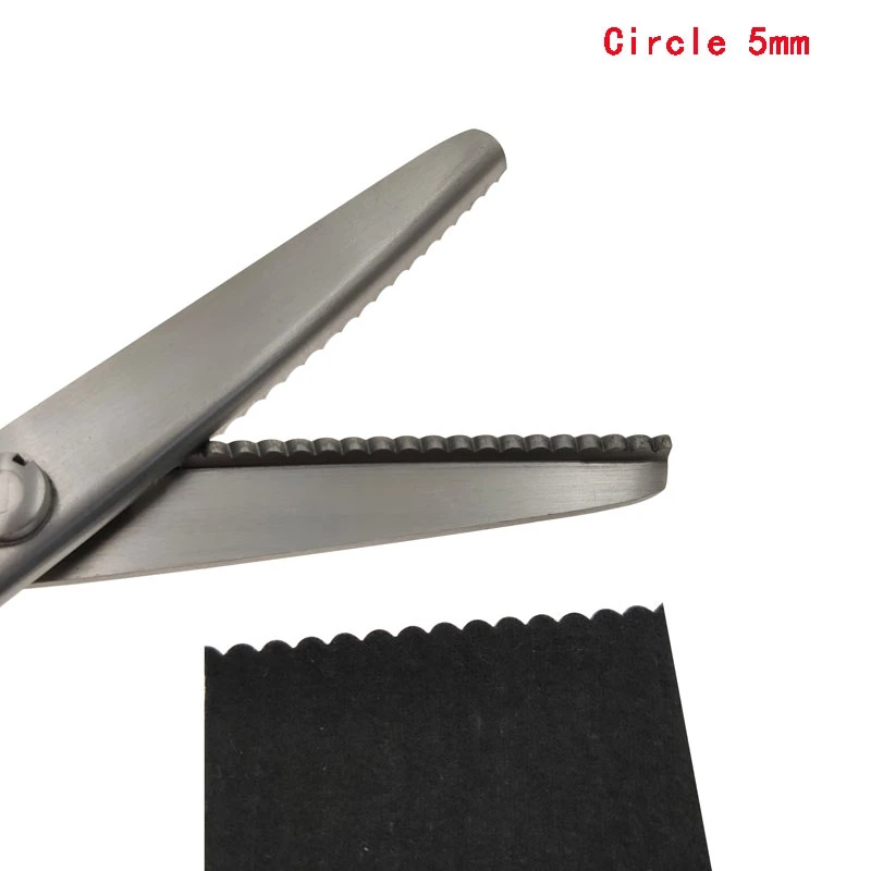 5MM Circle Tooth Высокая марганцевая сталь 2-10 мм треугольник круглый волнистый пилообразный узор кружева кожа Портной Ножницы DIY шитье одежды и ткань ножницы - Цвет: 5MM Circle Tooth