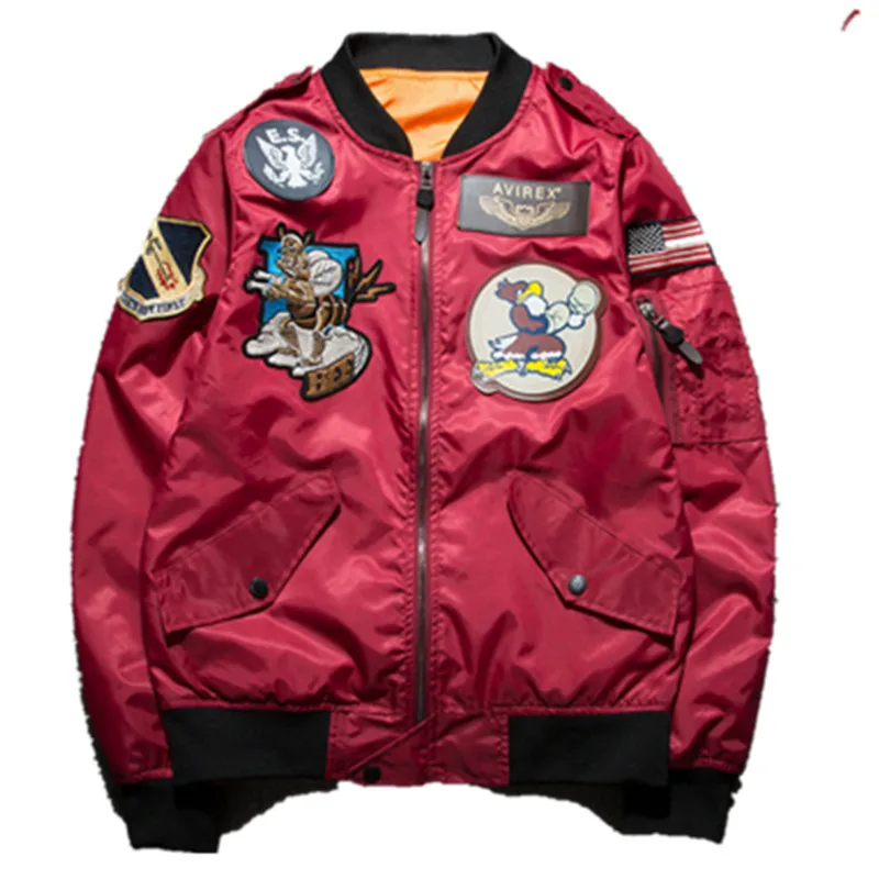 Pop Men Winter Warm Military Airborne Flight Tactical Bomber Jacket Army Air Force Fly Pilot Aviator Motorcycle Thin Coat | Мужская