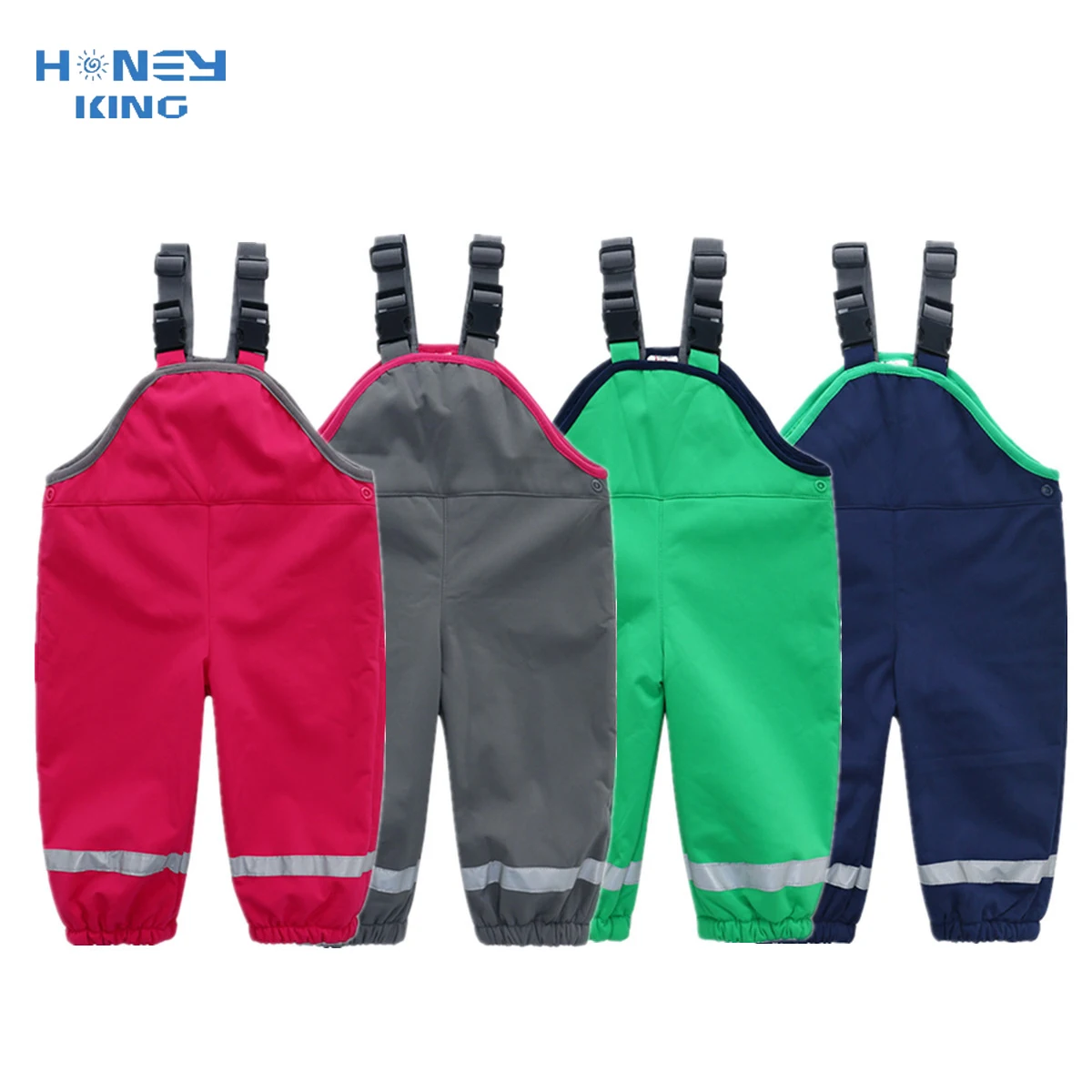 Monos De Lluvia Impermeable Unisex Para Niños Playshoes - Pantalones Con Cremallera Larga, Reflectores, Ajuste En Tobillos