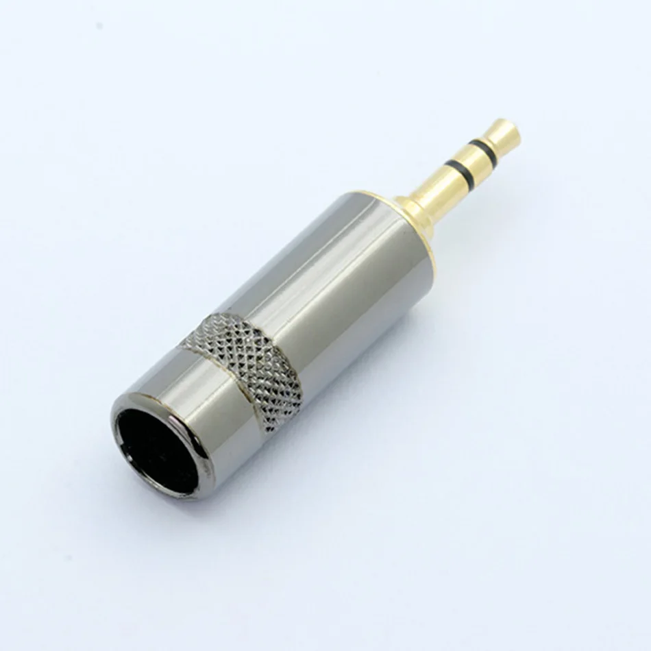 10pcs Jack 3 5mm 3 poles 3 5mm Audio adapter Gold headphone plug 3 5 jack Connector for cable size up to 8mm wire connector