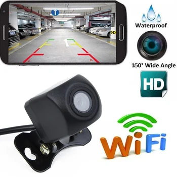 

Wireless WiFi Car Rearview Cam Night Backup Reverse Camera For IPhone Android DC12V Waterproof 150 degrees wide HD Color Image