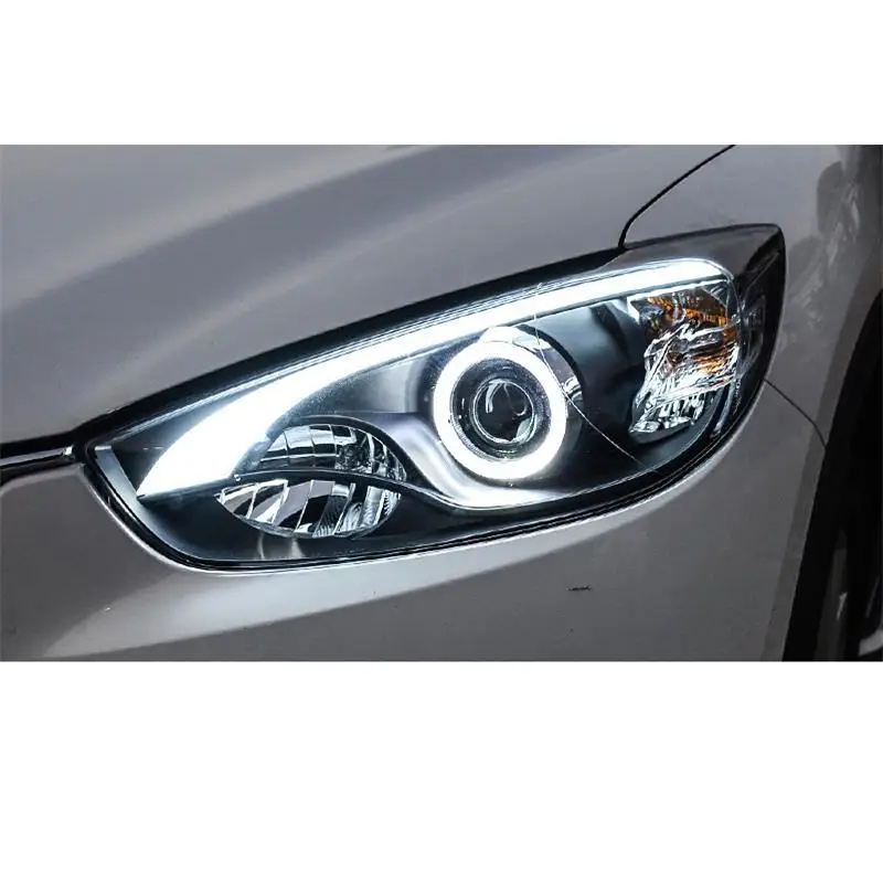 Luces Para Автомобильные Боковые поворотные сигнальные лампы дневные светодиодные ходовые Drl фары автомобильные огни в сборе 17 18 для Mazda CX-5