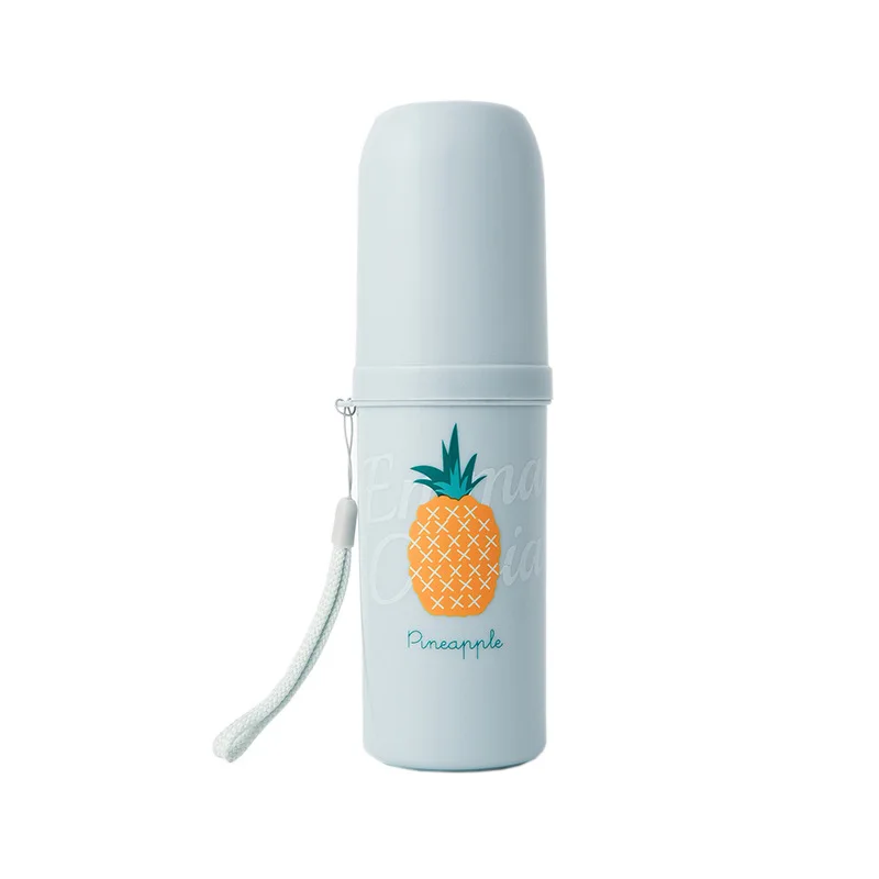 Портативный печати зубная щетка чашка стиральная стакан для хранения путешествия пластиковый стакан для хранения держатель для зубной щетки Tumblers - Цвет: pineapple