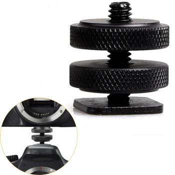 

Metal Pro 1/4 inch Dual Nut Tripod Mount Screw Flash Camera Shoe Adapter 1 Set