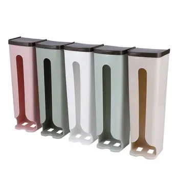 

5pcs Grocery Plastic Garbage Bag Storage Box Wall Mount Kitchen Trash Bag Hanging Storage Case Storing Holder Color Random