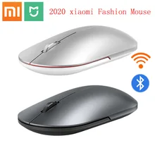 Original xiaomi moda mouse portátil sem fio jogo mouse 1000dpi 2.4 ghz bluetooth ligação mouse óptico mini portátil metal mouse(China)