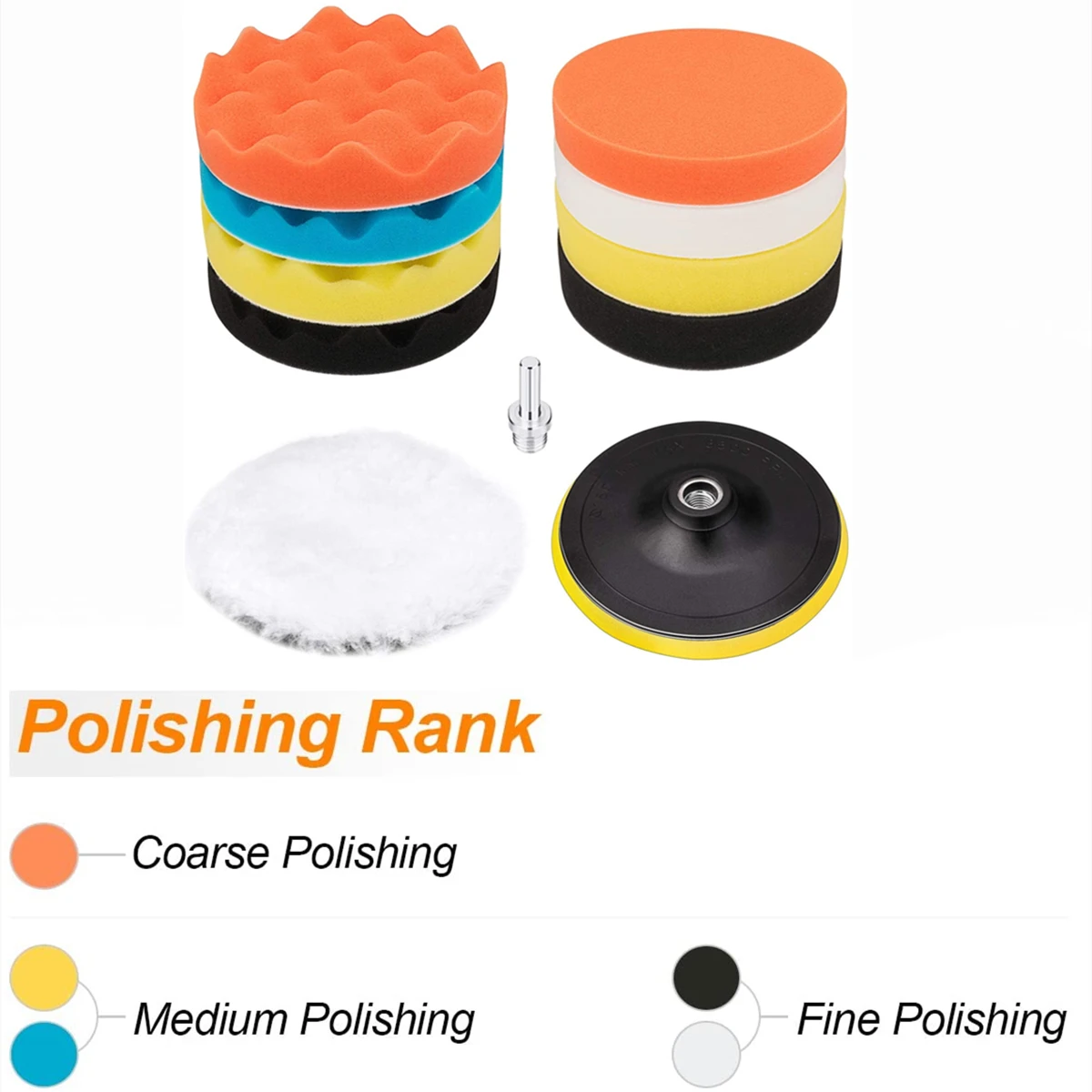 3inch Car Polishing Disc 11Pcs/Set Self-Adhesive Buffing Waxing Sponge Wool Wheel Polishing Pad Drill Adapter car polishing pad car polish pad car polishing sponge wool polishing pad polishing sponge set polishing wheel disc polishing wheel kit drill adapter for polishing