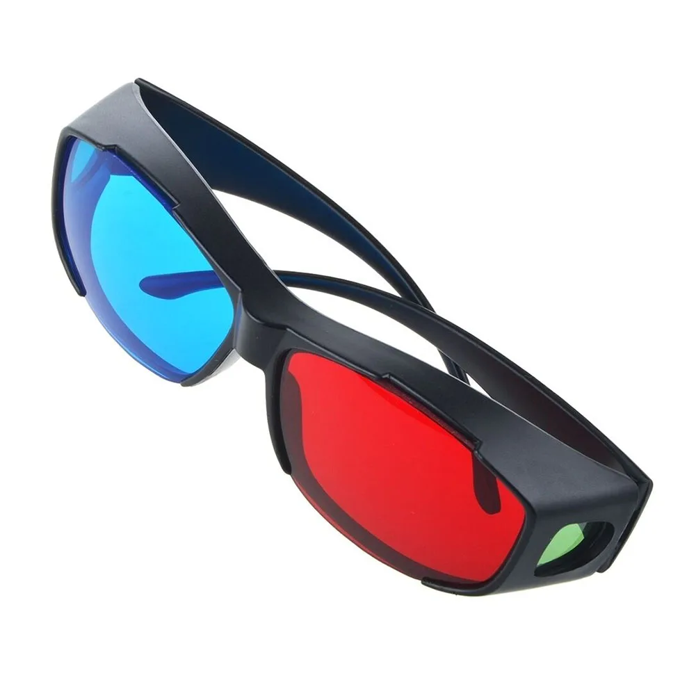 2PCS Black Frame 3D Glasses Virtual Movie DVD Vision Game Ultra Clear Dimensional Anaglyph TV Cinema Red Blue Easy Wear Fashion