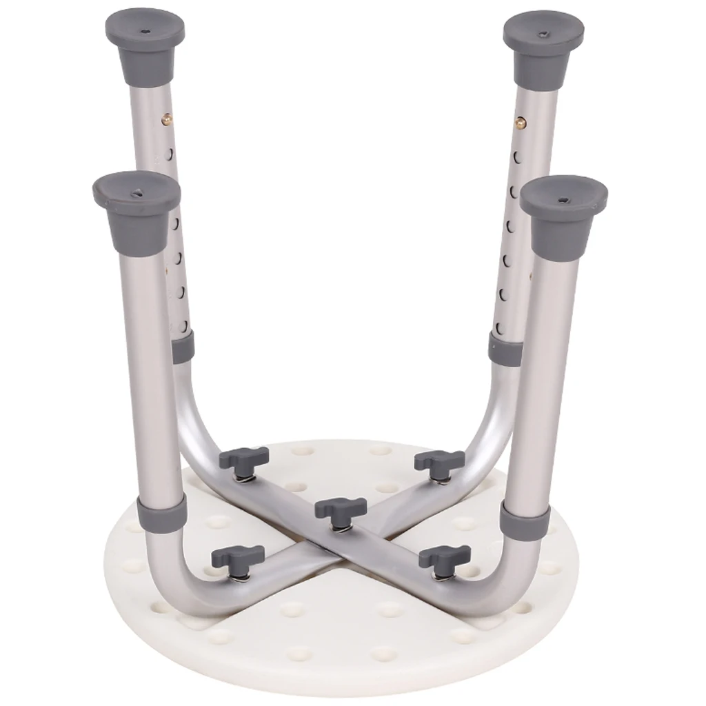 Adjustable Height Bath Stool Aluminum Alloy Bath Seat Anti-slip Shower Stool Chair For Elderly Handicap Home Bathroom Use