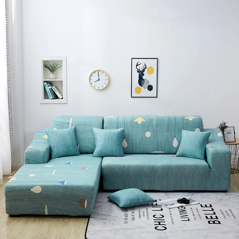 L-образный чехол для дивана, шезлонг, одноцветные Чехлы, 2 шт., чехлы для углового дивана, гостиной, универсальные эластичные