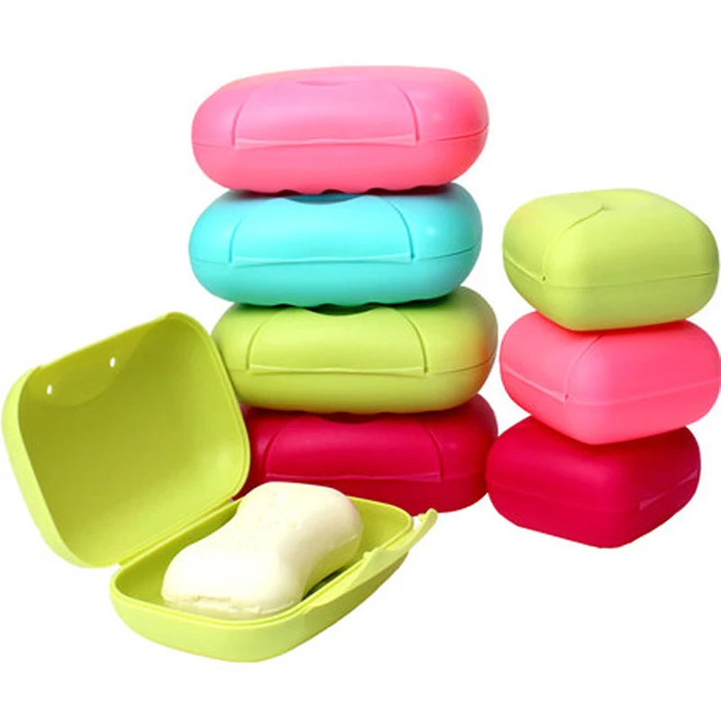 Plato de caja de jabón de viaje de plástico, estuche protector, contenedor de lavado, ducha, baño de ducha, funda sellada