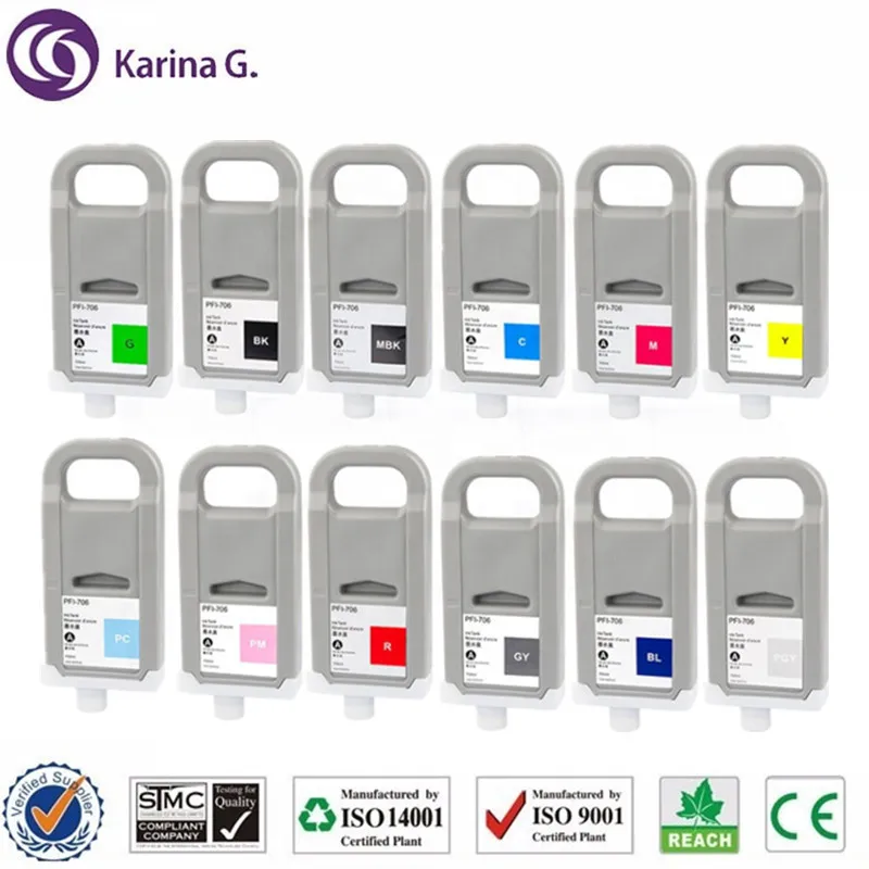 Premium Color Compatible Ink Cartridge for PFI706 PFI-706 PFI 706 Suit for
