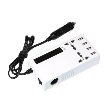 

Hot Car Inverter Power DC 24V 200w Auto Cigarette Lighter Automobiles Car-styling with 4 USB Socket Charger Accessories (White)