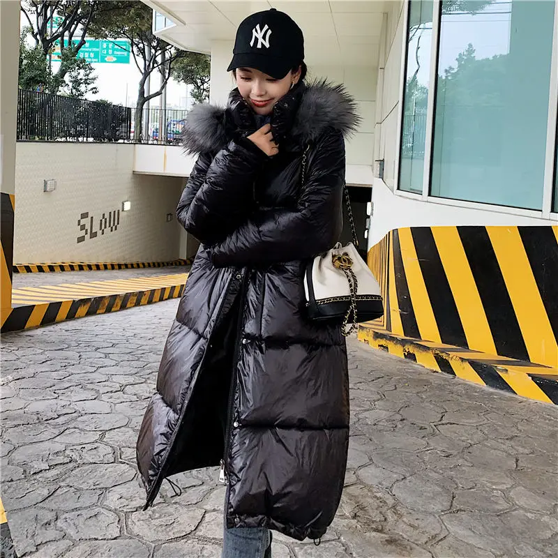 Women Winter Long Parka Fashion Space Cotton Padded Warm Thicken Jacket Coat Ladies Coat Long Outwear