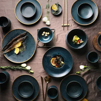 

Porcelain Dinner Plates Home Tableware Soup Dishes Ceramic Bowl Solid Kitchen Tools Kit