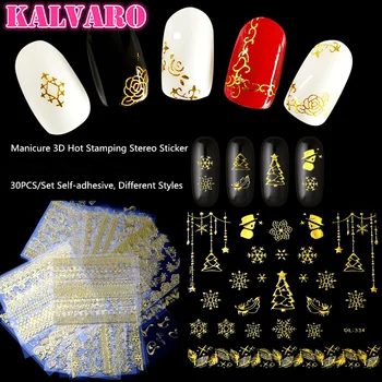 

Kalvaro 30pcs Nail Stickers Set Mixed Floral Geometric Animal Fruit Nail Art Water Transfer Decals Flowers Tattoos Manicure
