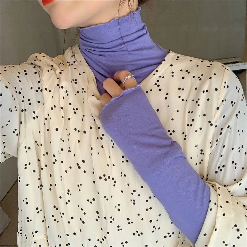 Long Sleeve T-shirts Women Solid Simple Basic All-match Korean Trendy Womens Tops Daily Soft Autumn Popular Ladies Clothing Tee