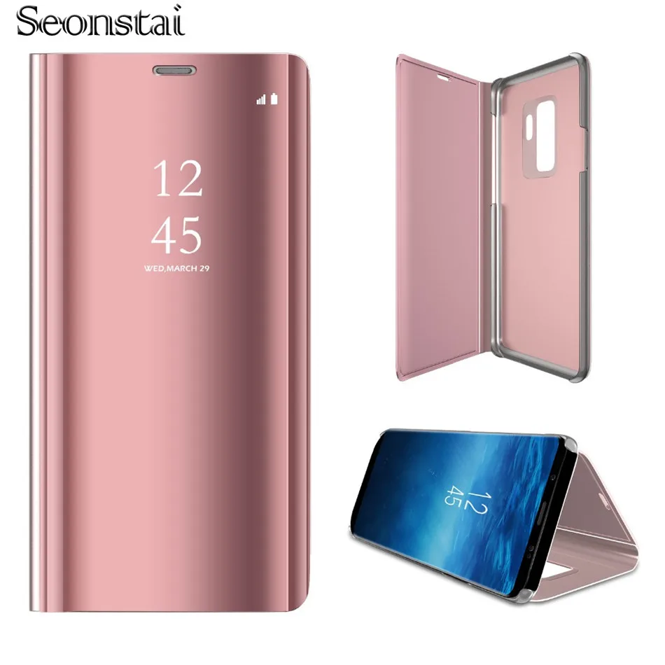Зеркальный смарт чехол для Samsung Galaxy A80 A70 A60 M40 A8S A20 A9 2019|Бамперы| |