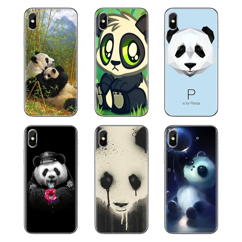 Watercolor Panda Cartoon Animal For Samsung Galaxy S3 S4 S5 Mini S6 S7 Edge S8 S9 S10 Plus Note 3 4 5 8 9 Soft Transparent Cover |