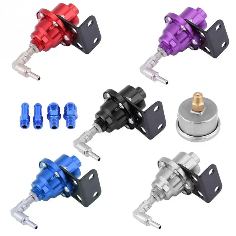 

Новый регулятор давления топлива Универсальный алюминиевый автомобильный регулируемый 1: 1 регулятор давления топлива Комплект манометра автомобильные аксессуары