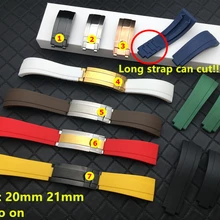 20 мм 21 мм Резиновые Силиконовые часы ремешок с пряжкой для ролевого ремня Daytona Submariner DEEPSEA GMT SEAMARSTER OYSTERFLEX belt