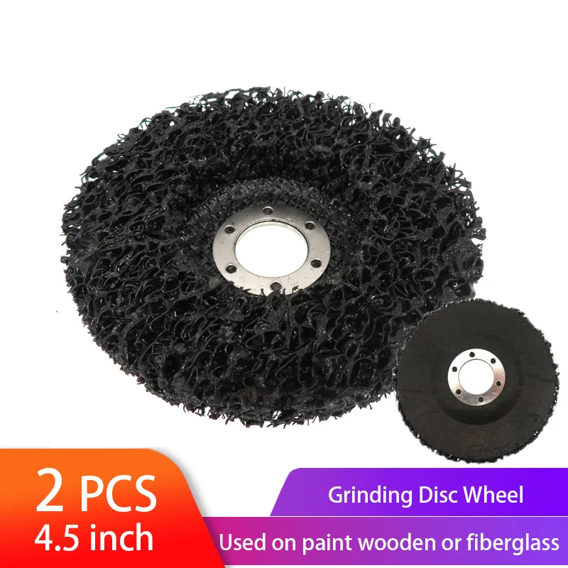 2Pcs 4.5 "Poly Strip Disc Wheel Black Car Paint Rimozione Della Ruggine Smerigliatrice Angolare Pulita Rettifica Mole Abrasive