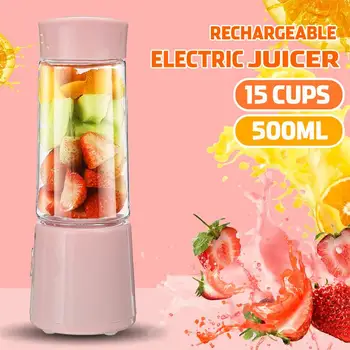 

500ml Portable Blender USB Mixer Electric Juicer Machine Smoothie Blender Mini Food Processor Personal Blender Cup Juice Blender