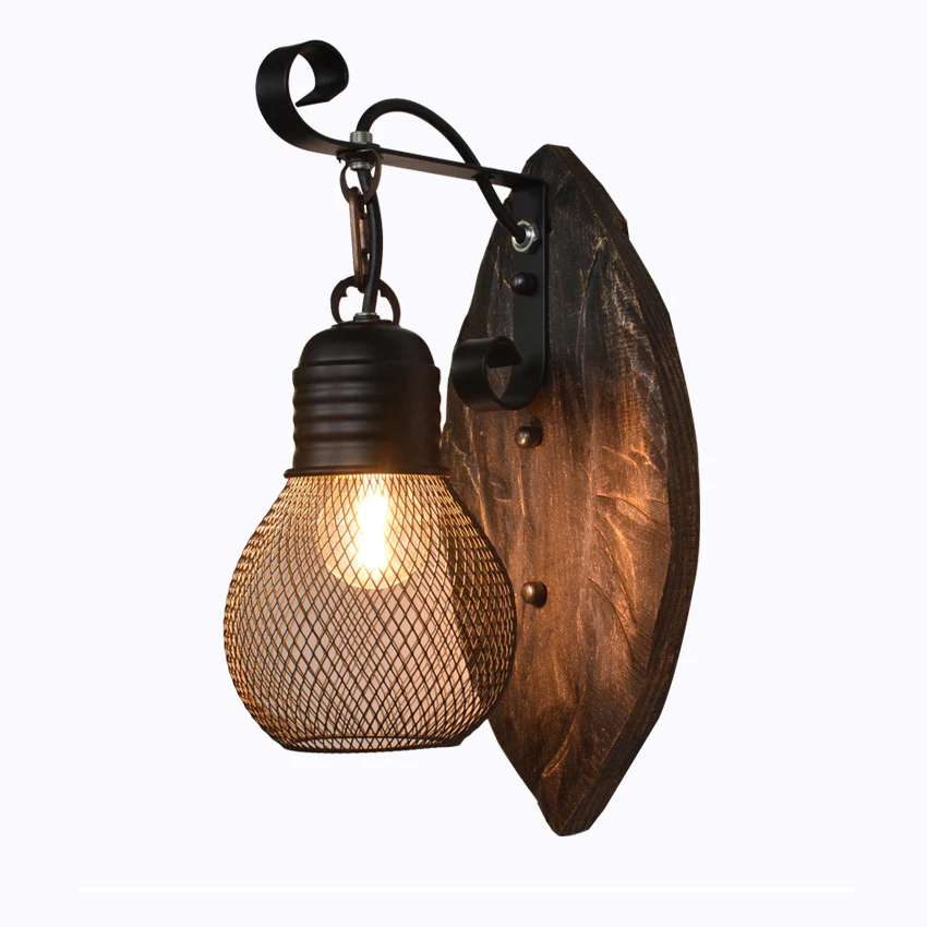 Loft Wood Wall Lamp Industrial Wandlamp Decorative Classic Bedside Led Lights Fixtures For Home Restaurant Bar E27 Indoor Lamps Aliexpress 