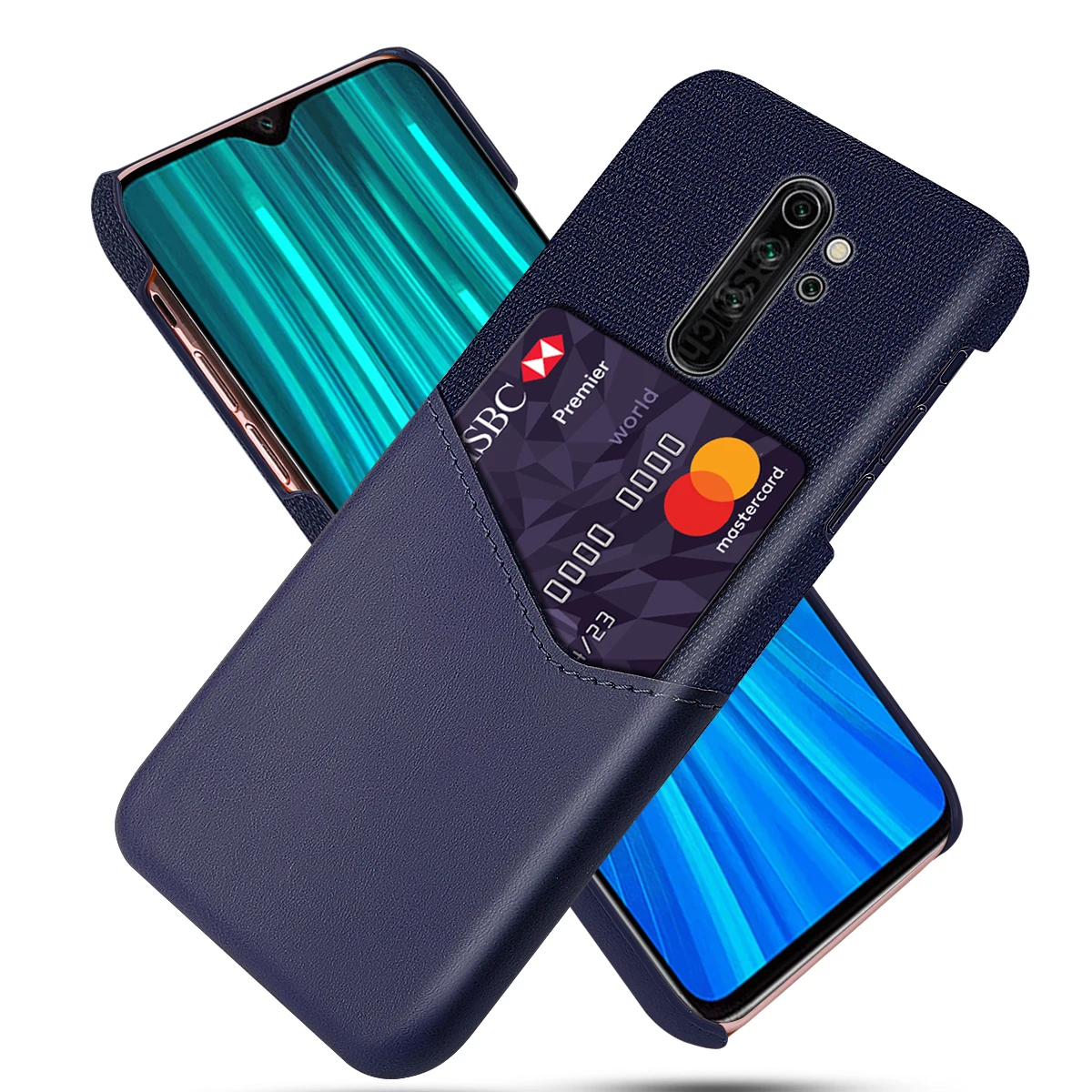 Для Xiao mi Red mi 8 8A Red mi Note 8 Pro mi 9 Pro Чехол из искусственной кожи и мягкой ткани Комбинированный противоударный чехол красный mi Note 8 чехол для карт - Цвет: Темно-синий