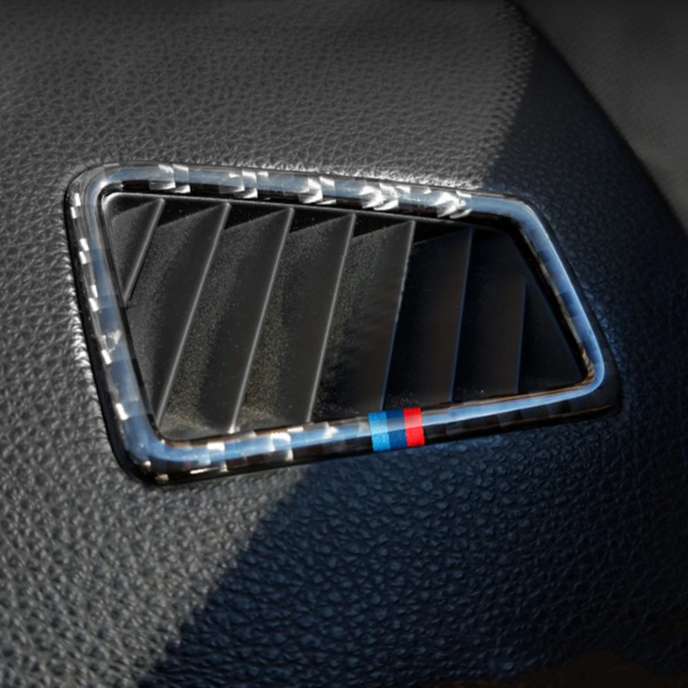 

2PCS Carbon Fiber Car Air Conditioning Outlet Frame Stickers Left/Right Hand Driving for BMW E90 E92 E93 For 3 Series 2005-2012