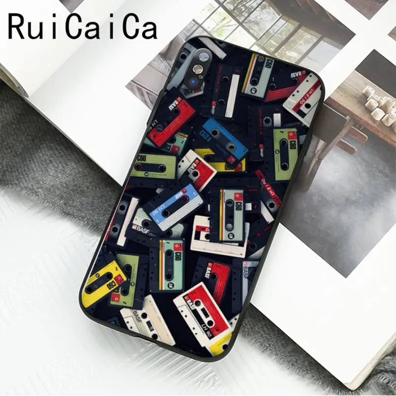 Винтажная магнитная лента RuiCaiCa кассета чехол для телефона iPhone 12 8 7 6 6S Plus X XS MAX 5 5S SE