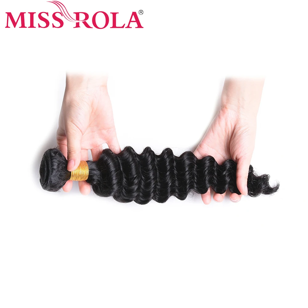 Miss Rola волосы бразильские волосы Плетение Пучки глубокая волна человеческие волосы 8-26 дюймов натуральный цвет 3 пучка волос расширение не-Remy