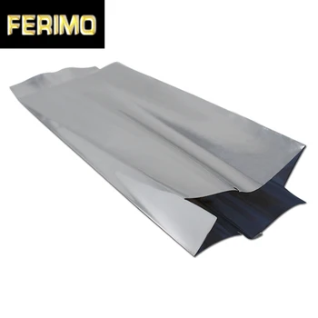 

Open Top Heat Sealing Silver Aluminum Foil Pack Bellows Pocket Pouch For Coffee Snack Storage Mylar Package Organ Bag Food Carry