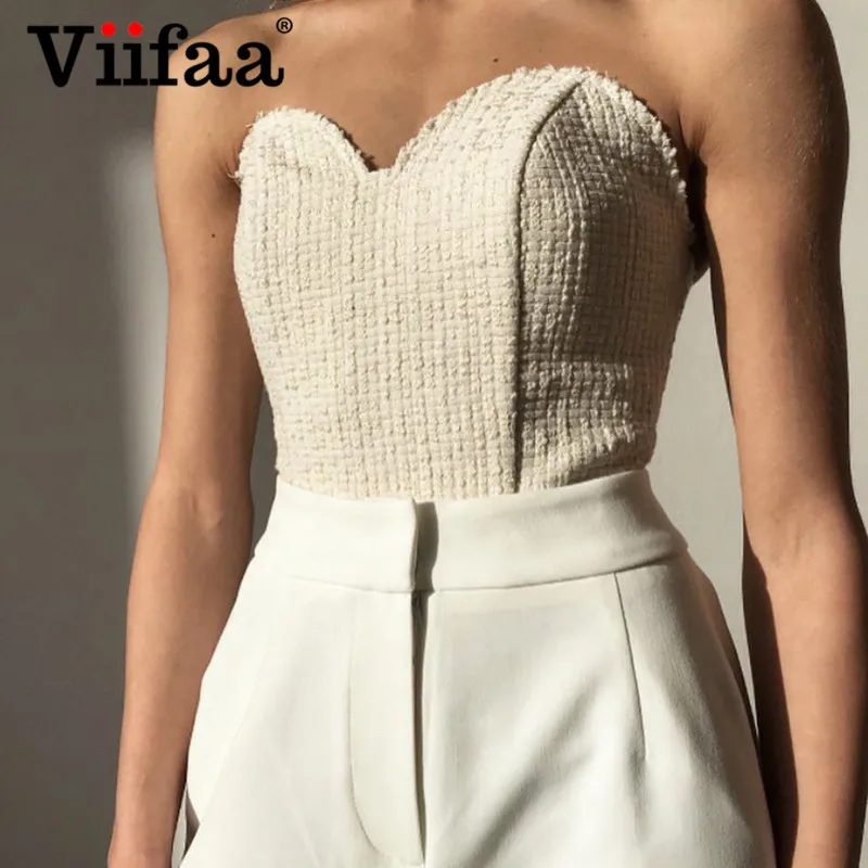 

Viifaa Knitted Cami Top Women Transparent Spaghetti Strap Summer Shirred Back Sleeveless Sweetheart Crop Tops Streetwear Bustier