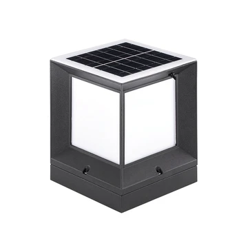 

Solar Column Lamp Die-Casting Aluminum Wireless Waterproof Two-Color Led Column Head Light Lamp Garden Outdoor Column Lamp