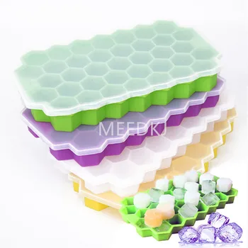 

37 ice plates, cubes, silica gel molds, creative DIY honeycomb shape, ice cube ray molds, ice cream party, cold drink bar tools