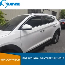 Side Window Deflectors Black  Color Car Wind Deflector Sun Guard For HYUNDAI SANTAFE 2012 2013 2014 2015 2016 2017 SUNZ