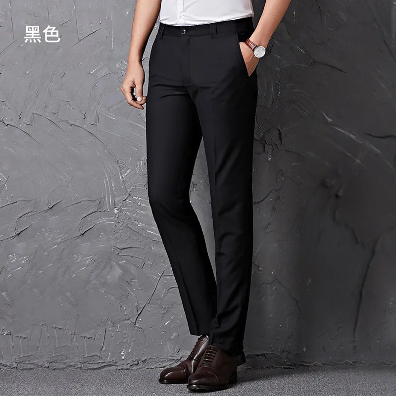 Zogaa New Men's Trousers Slim Feet Free Hot Black Business Men's Professional Suit Pants 2019 Spring Summer Suit Pants Hot Sale