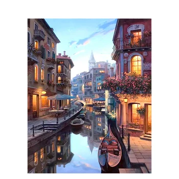 

GATYZTORY DIY Painting By Numbers Landscape Picture HandPainted Oil Painting Zero Basis Colouring Home Decor Custom Photo