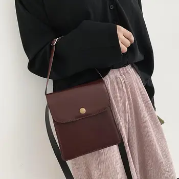 

Shoulder Crossbody Handbags Solid Women PU Leather Casual Small Messenger Bags Chain Flap Female Mini Handbags