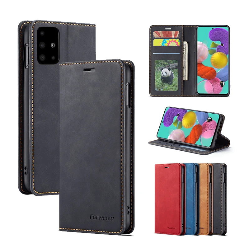 Роскошный кожаный чехол для Samsung A51 A71 A50 A60 A70 A40 A30 A20 A10 A50s S20 ultra S10 S9 S8 plus Магнитный