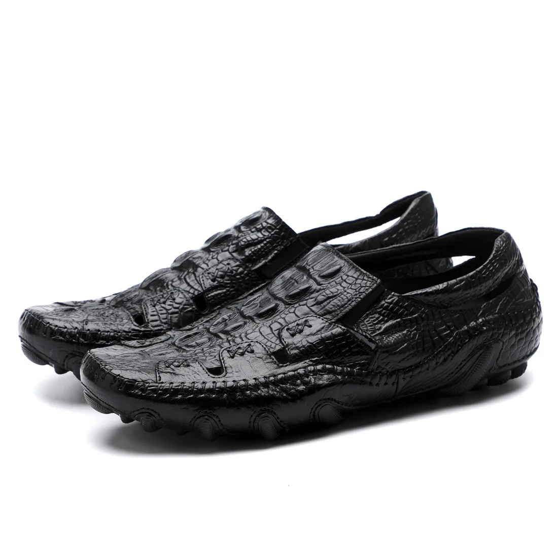 

Peas MEN'S SHOES High-End 2020 New Style Crocodile Embossed Leather Genuine Leather Korean-style Casual Soft-Sole Spring And Sum