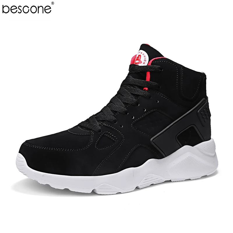 

BESCONE Men's High Top Stylish Sneakers Classic Lace-up Spring Autumn Comfortable Outdoor Casual Flats Shoes LX-20200