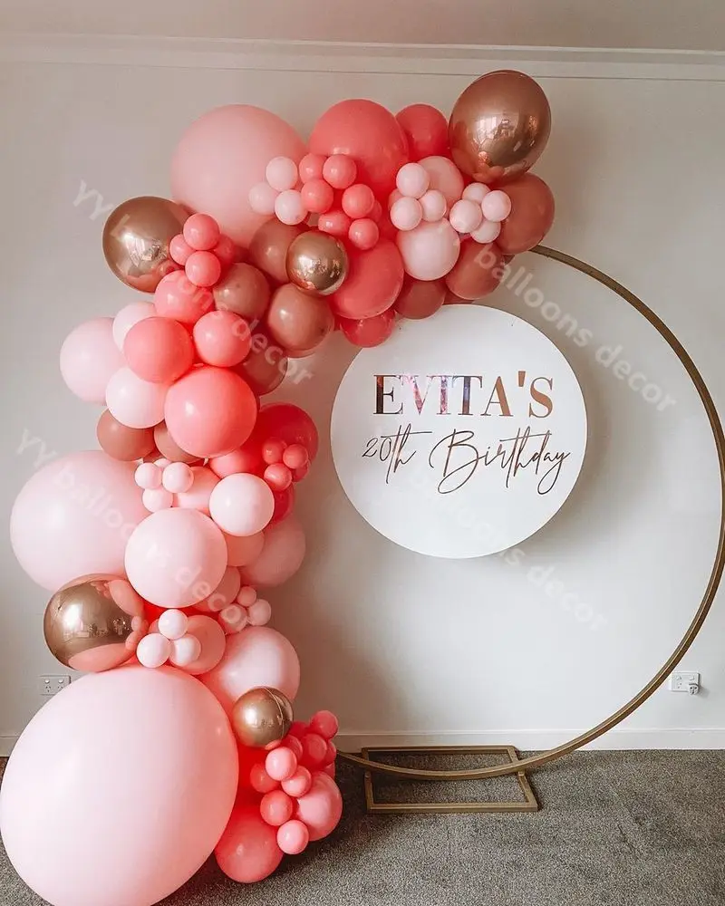 118 шт. Baby Shower в ретро стиле нежно розовый белый коралл красный s гирлянда 1 4D золото