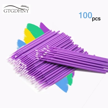 

100pcs Disposable Eyelash Extension Tools Individual lashes Applicators Mascara Brush Lash Extensions Cotton Swab