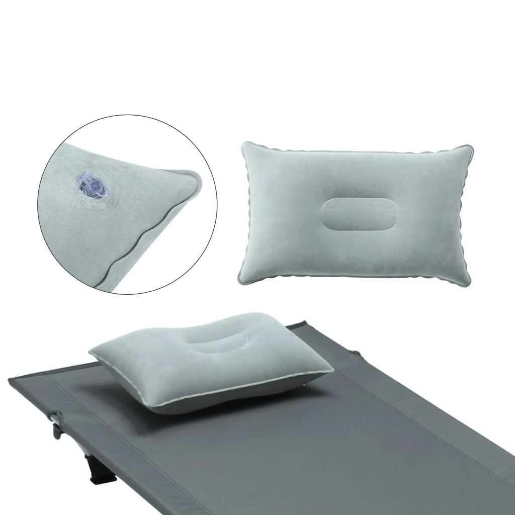 2KG Lightweight Camping Cot Off Ground Folding Single Bed - Carry Bag, Inflatable Pillow - Outdoor Hiking Hunting