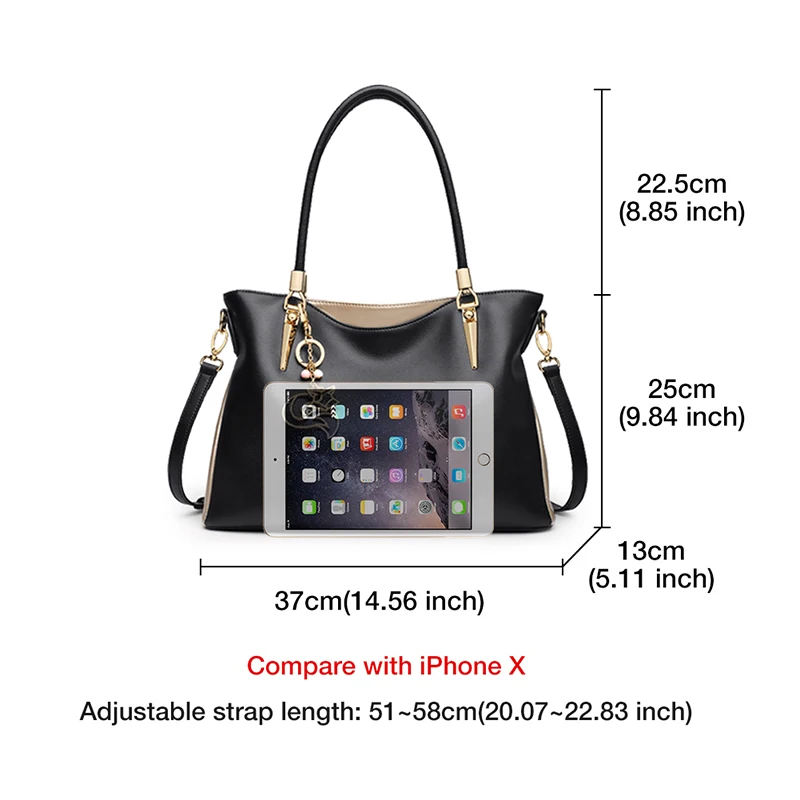 Женская сумка тоут FOXER черная через плечо из яловой кожи 2019|handbag ladies|brand handbagsfashion